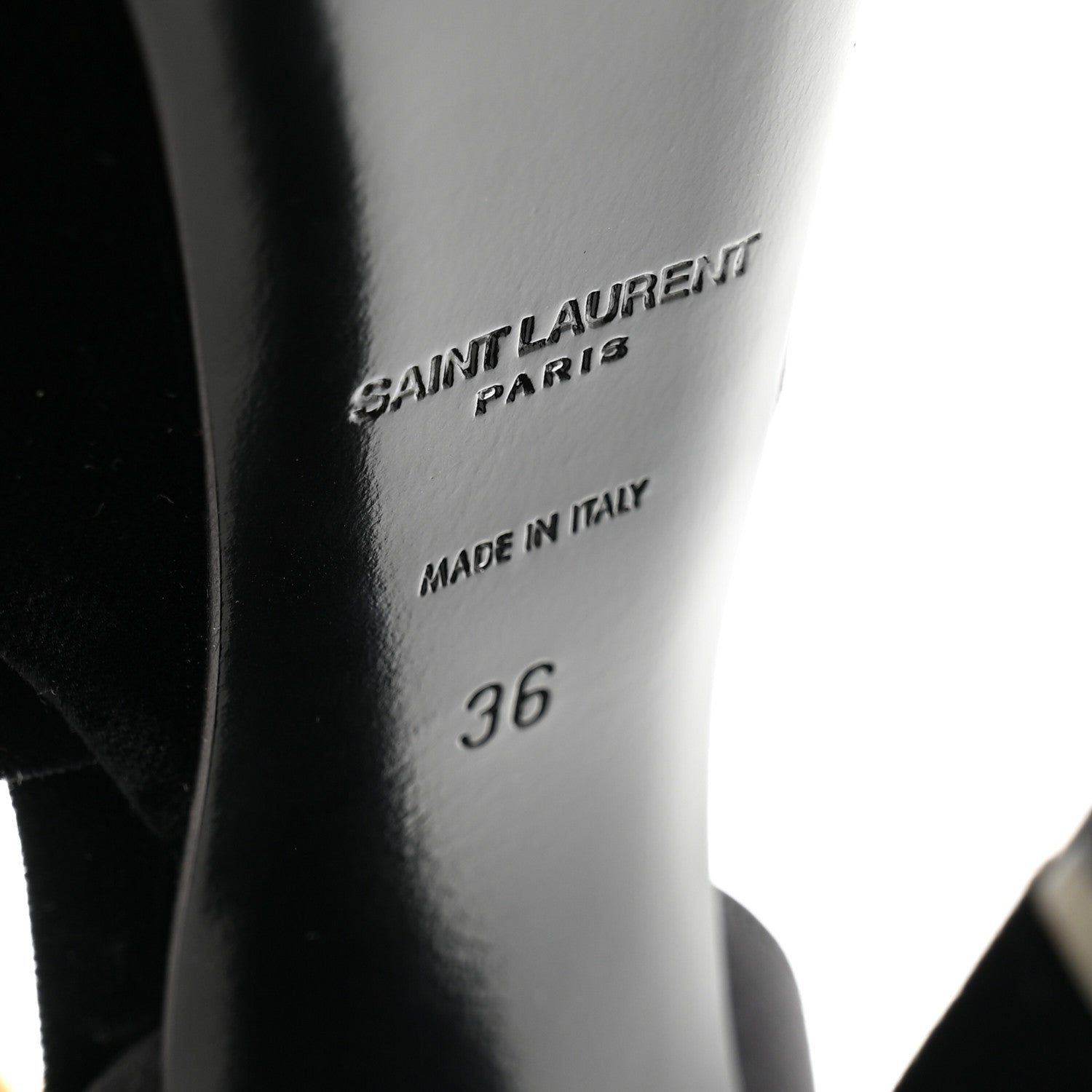 Saint Laurent Velvet Jodie Platform Sandals 36 Black 7 of 14