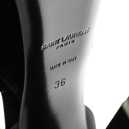 Saint Laurent Velvet Jodie Platform Sandals 36 Black 7 of 14