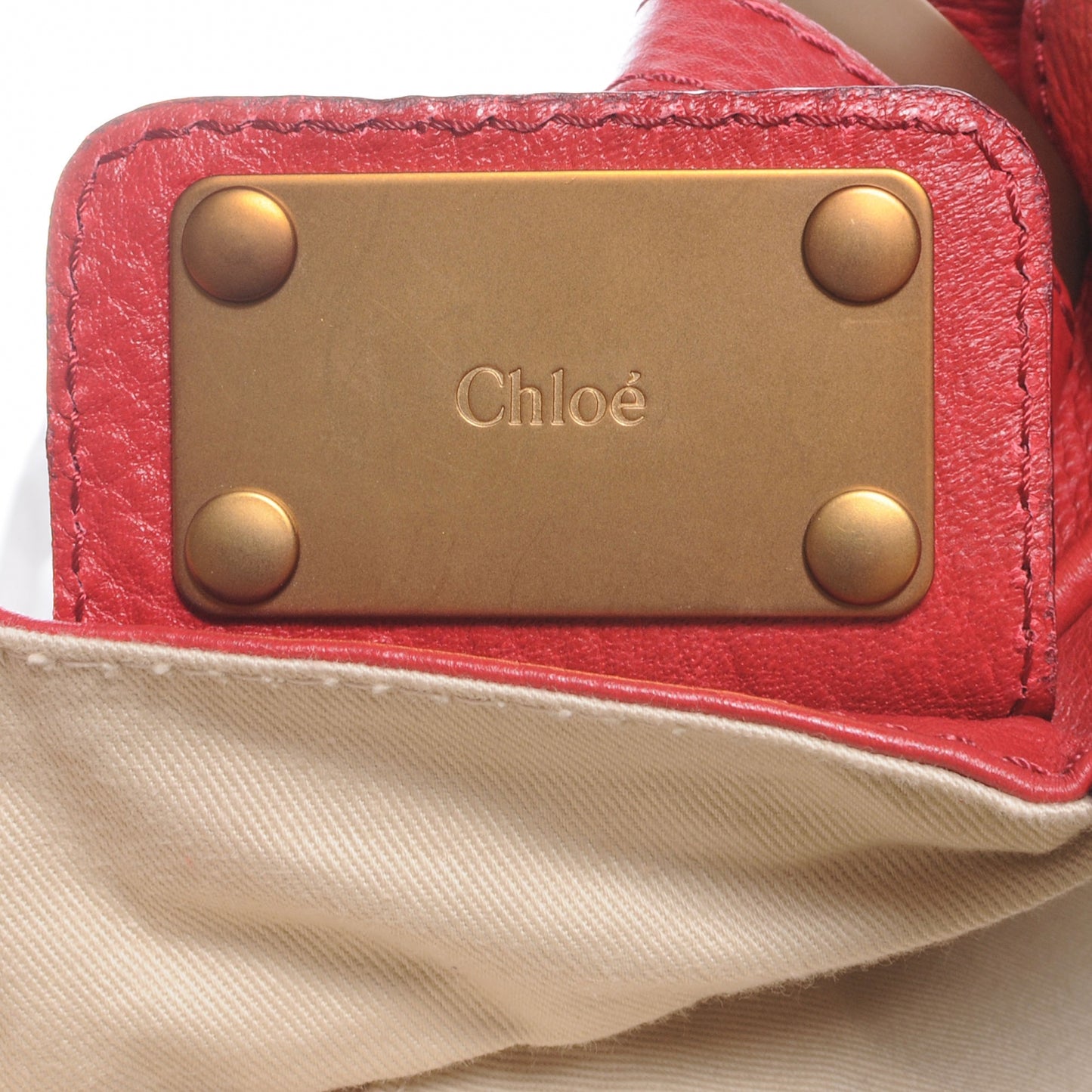 Leather Paddington Tote Red