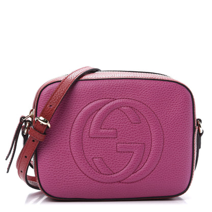 Gucci Dollar Calfskin Bi-Color Small Soho Disco Bag New Rosette Hibiscus Red 1 of 11