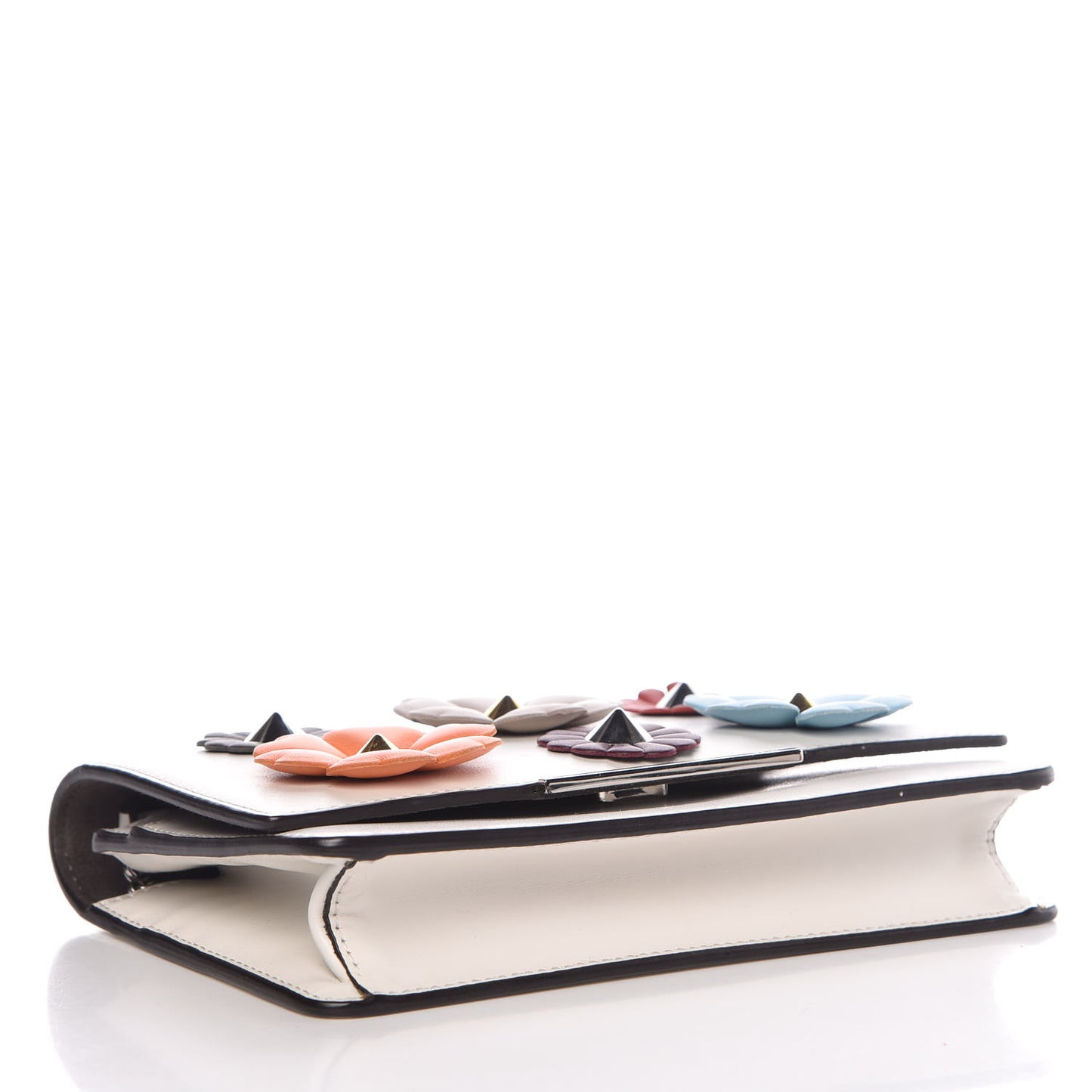 Vitello Century Lucido Nappa Flowerland Studded Tube Wallet On Chain White Ice Multicolor