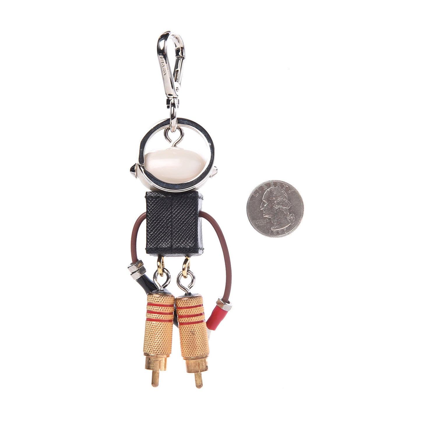 Saffiano Edward Robot Trick Keychain