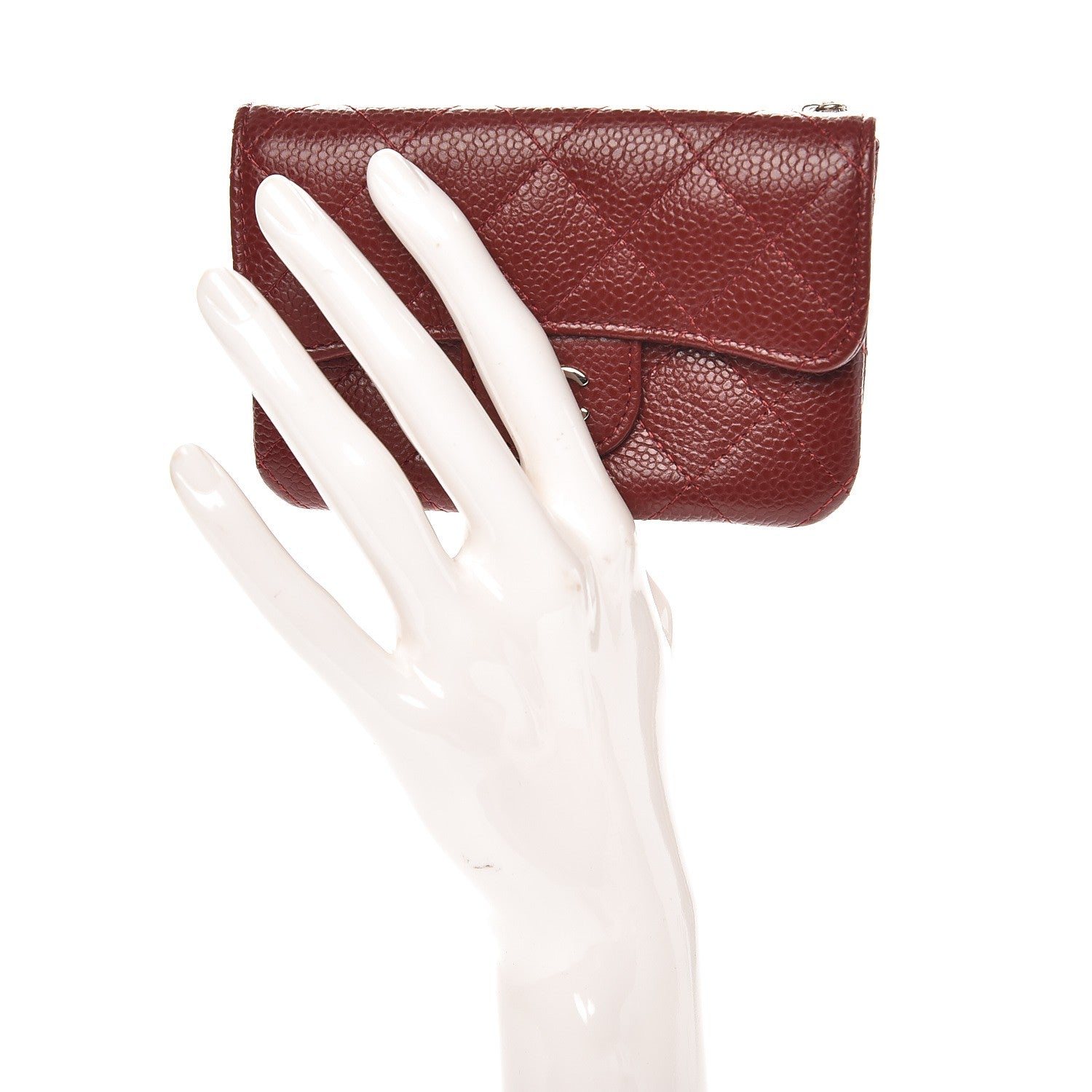 Chanel Caviar Quilted Coin Purse Dark Red 2 of 7