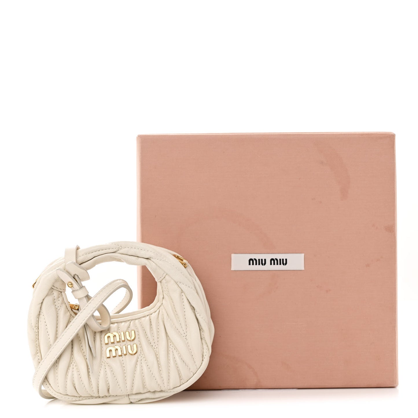 Nappa Matelasse Micro Wander Hobo White