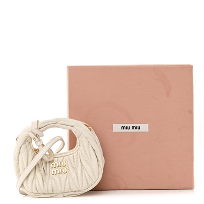 Miu Miu Nappa Matelasse Micro Wander Hobo White 11 of 11