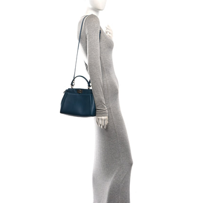 Fendi Nappa Mini Peekaboo Iconic Satchel Pavone 2 of 9