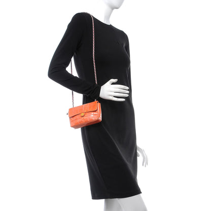 Chanel Patent Square Quilted Extra Mini Convertible Flap Belt Bag Orange 2 of 12