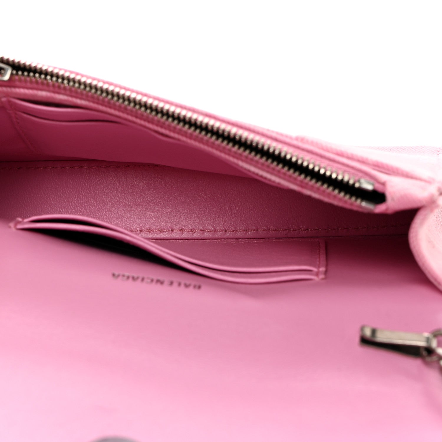 Balenciaga Denim XS Hourglass Wallet On Chain Pink 5 of 9