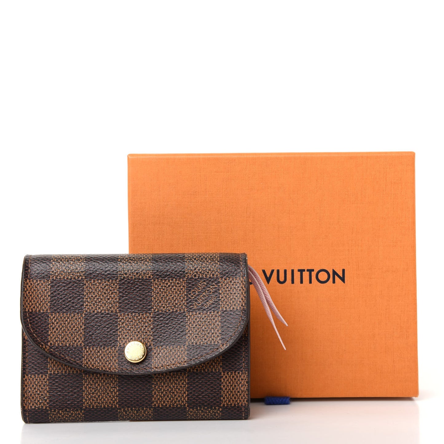 Damier Ebene Rosalie Coin Purse Rose Ballerine