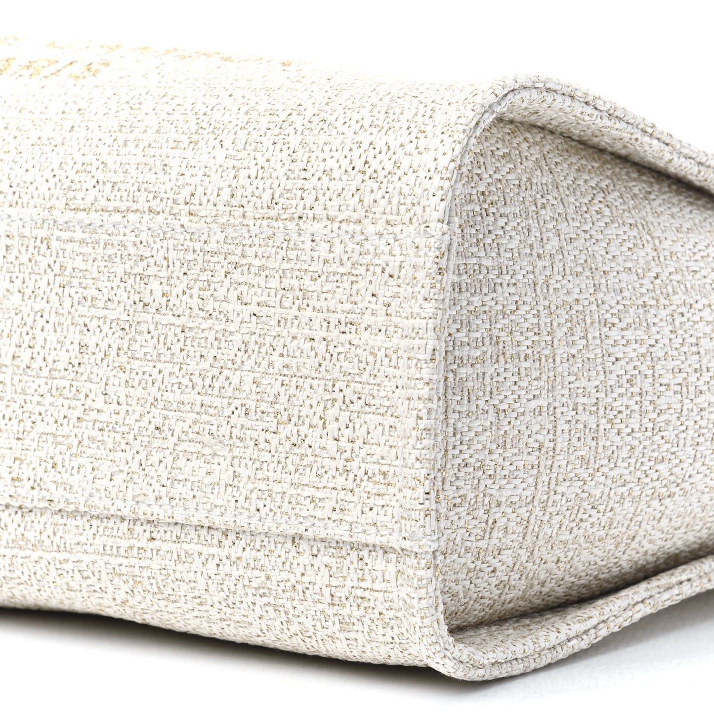 Lurex Boucle Small Deauville Tote Ivory