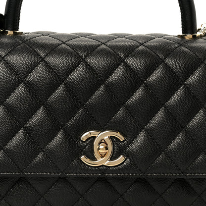 Chanel Caviar Quilted Small Coco Handle Flap Black 9 of 11