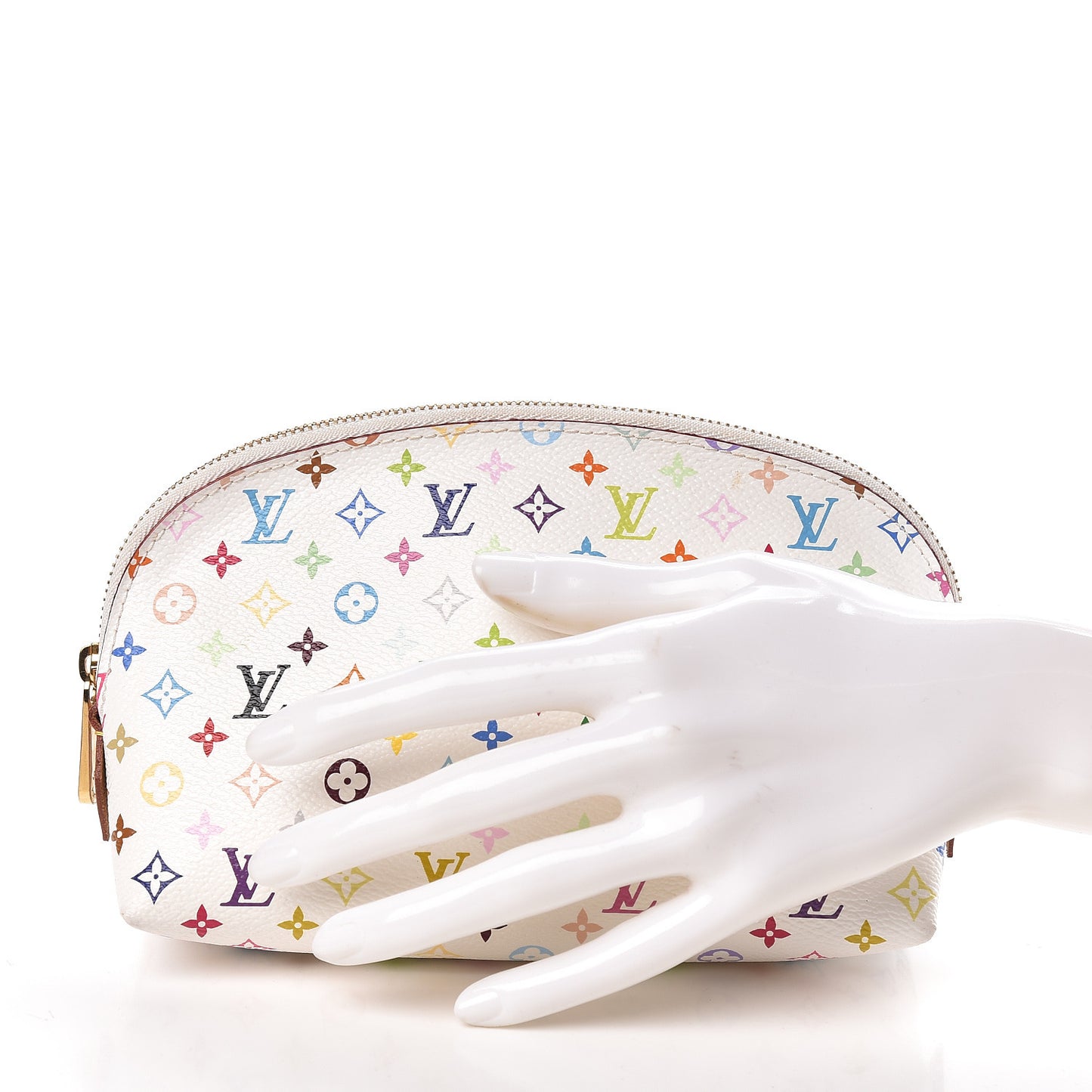 Monogram Multicolor Cosmetic Pouch White Litchi