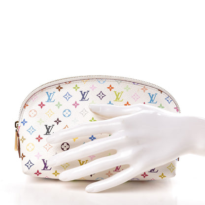 Louis Vuitton Monogram Multicolor Cosmetic Pouch White Litchi 2 of 7
