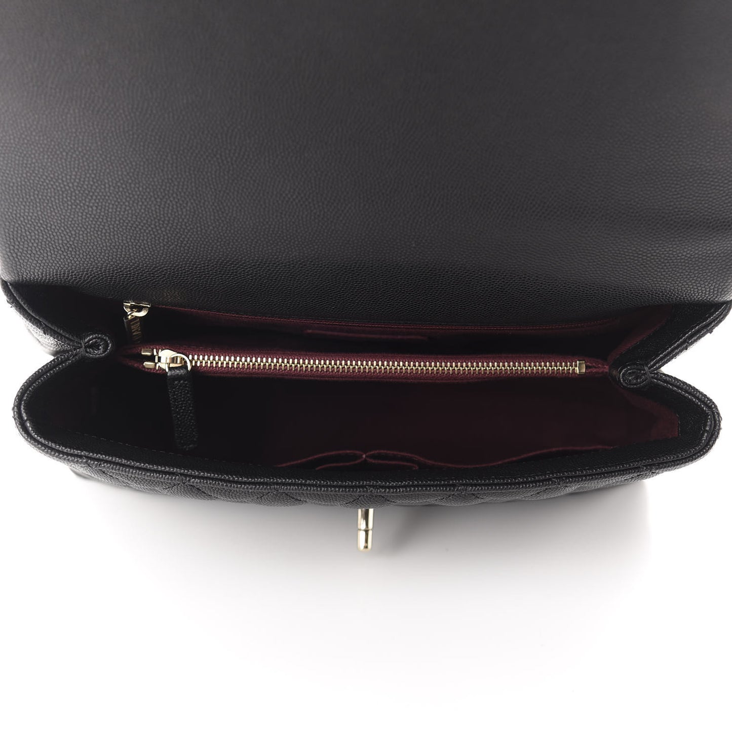 Caviar Quilted Small Coco Handle Flap Black