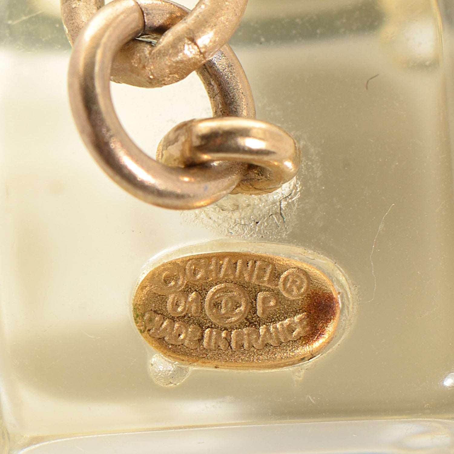 Chanel Lucite CC Necklace Gold 6 of 7