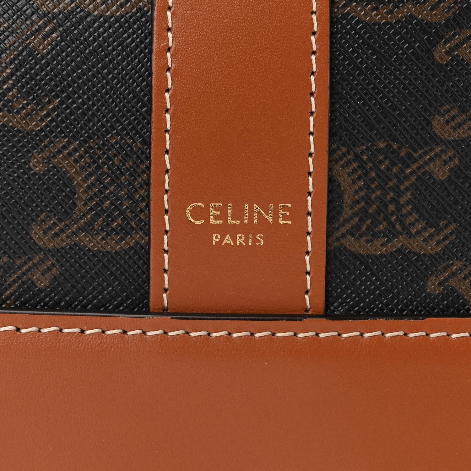 Celine Triomphe Canvas Calfskin Small Bucket Bag Tan 6 of 12