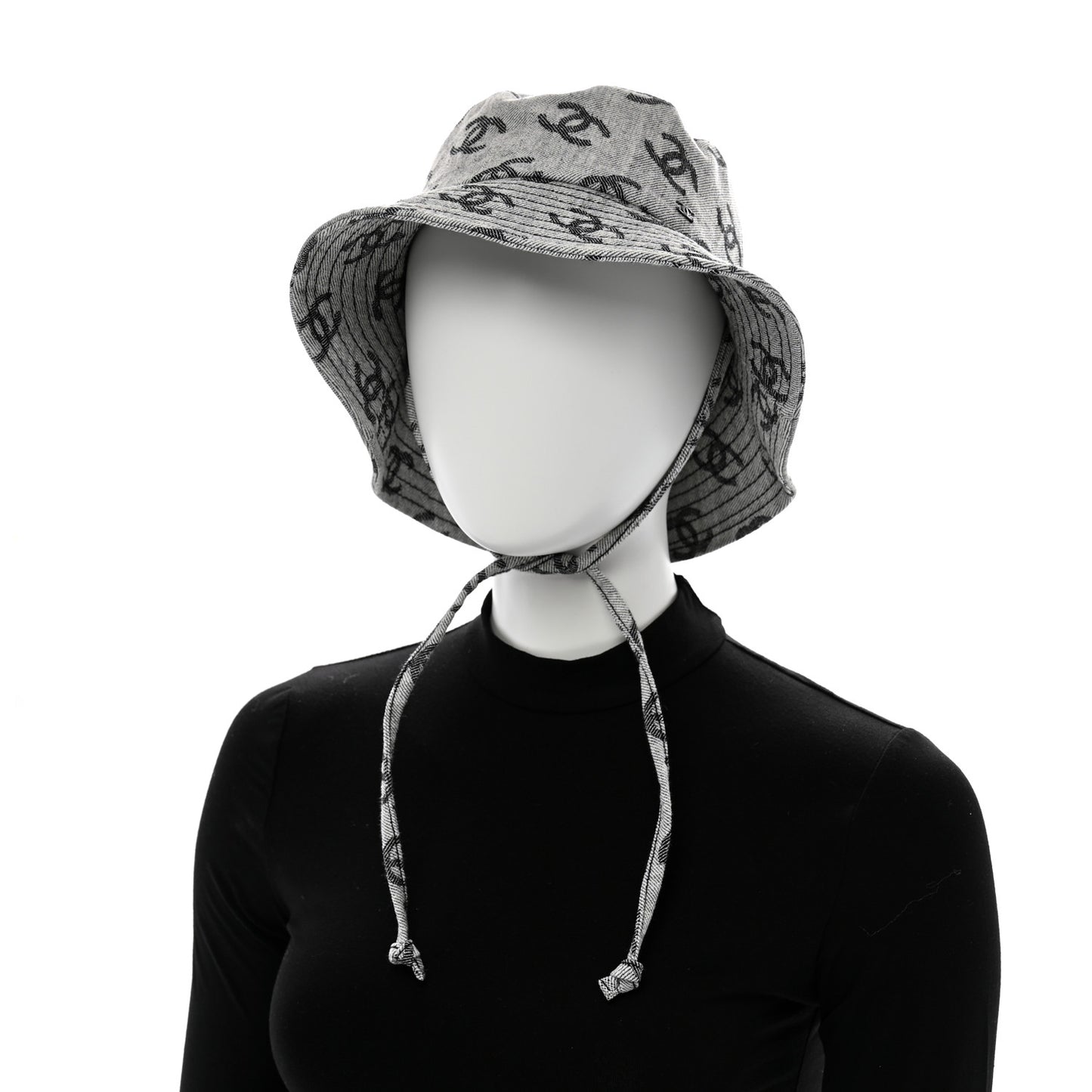 Denim CC Bucket Hat M White Black