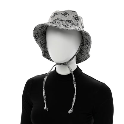 Chanel Denim CC Bucket Hat M White Black 2 of 9