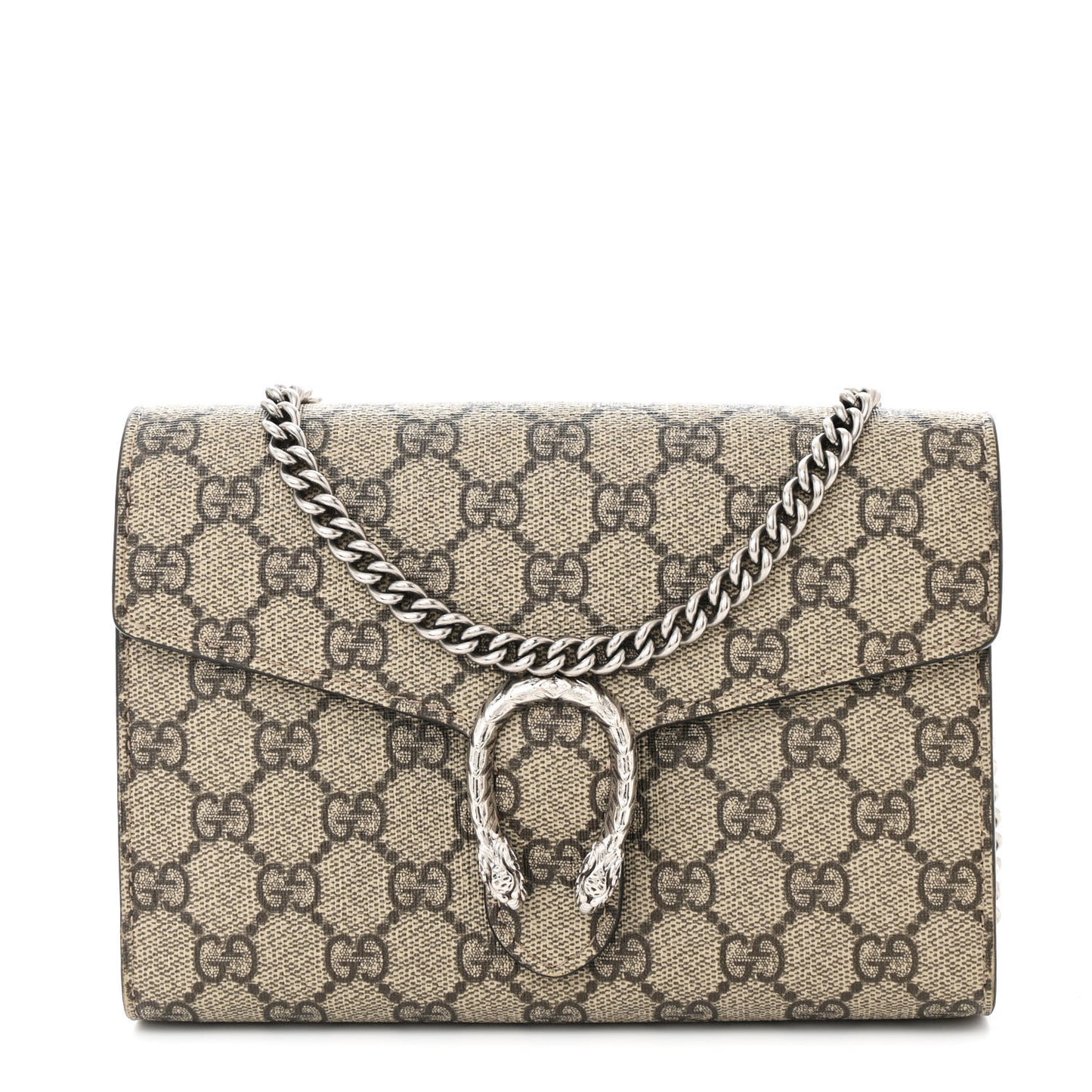 GG Supreme Monogram Mini Dionysus Chain Wallet Beige Taupe