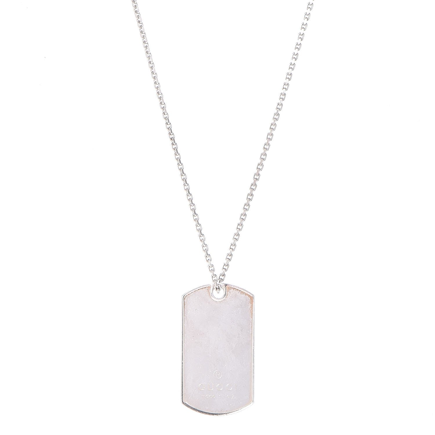 Gucci Sterling Silver Dog Tag Necklace 1 of 7