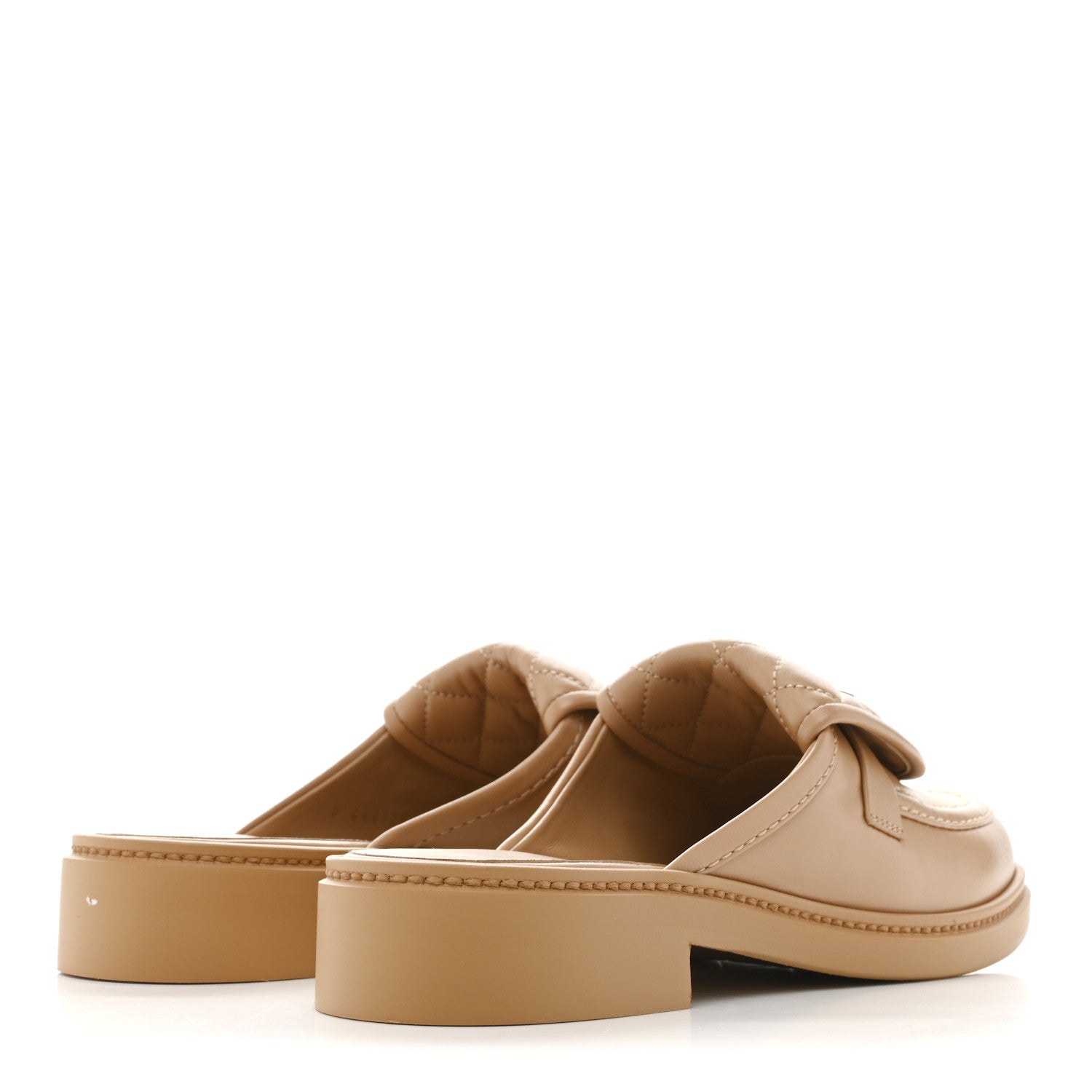 Chanel Lambskin Quilted CC Turnlock Mules 37.5 Light Beige 5 of 11
