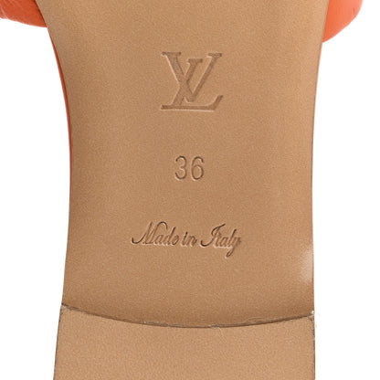 Louis Vuitton Lambskin Embossed Monogram Revival Flat Mules 36 Orange 8 of 9