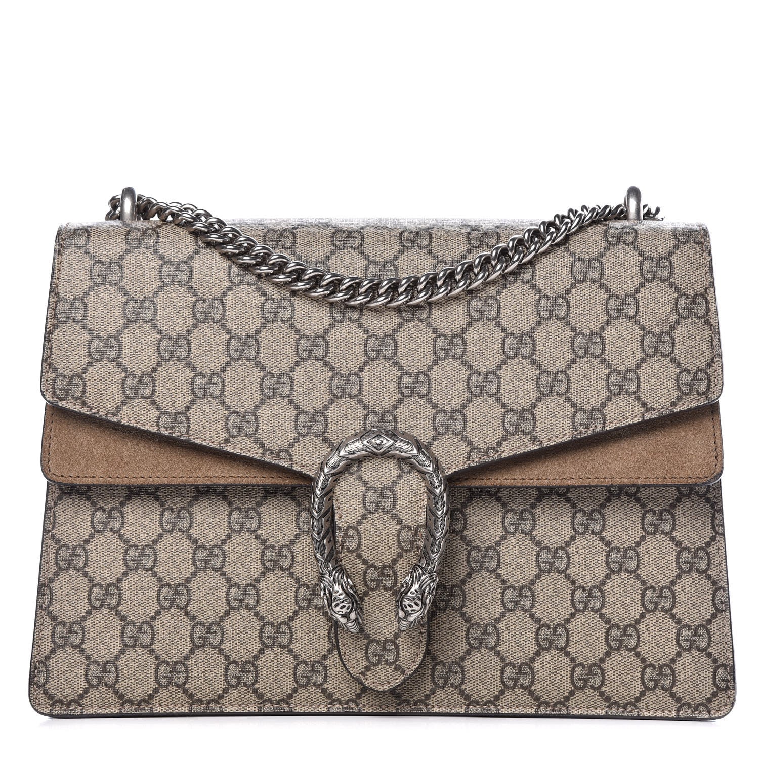 Gucci GG Supreme Monogram Medium Dionysus Shoulder Bag Taupe 1 of 10