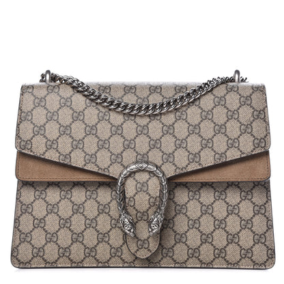 Gucci GG Supreme Monogram Medium Dionysus Shoulder Bag Taupe 1 of 10