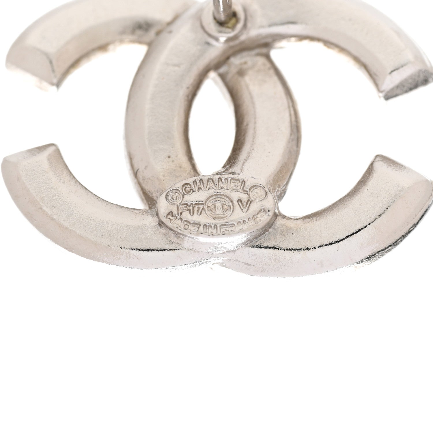 Chanel Crystal CC Earrings Silver 4 of 4