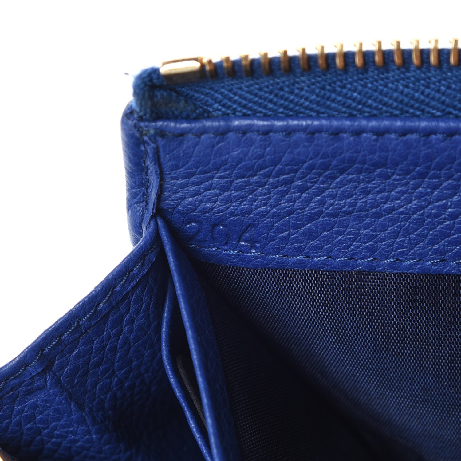 Prada Vitello Grain Zip Around Wallet Inchiostro 7 of 10