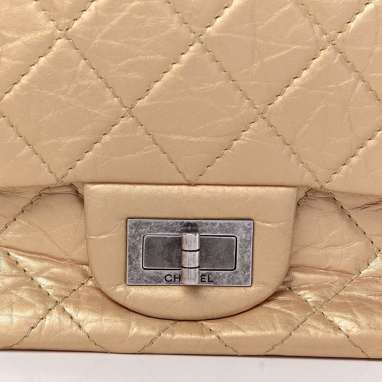 Chanel Metallic Aged Calfskin Quilted 2.55 Reissue 227 Flap Gold 16 of 16