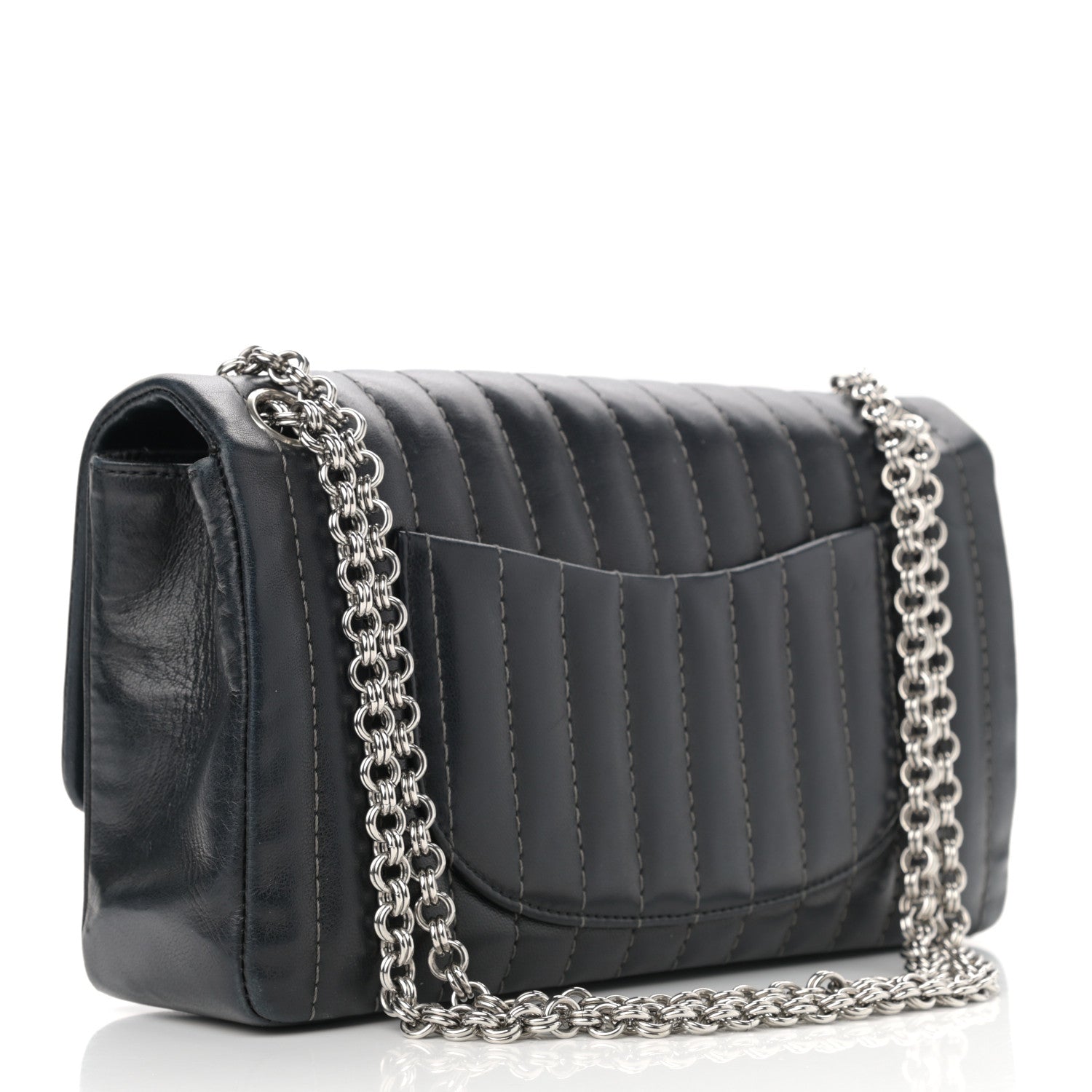 Chanel Lambskin Vertical Quilted Medium Single Flap Black 3 of 12