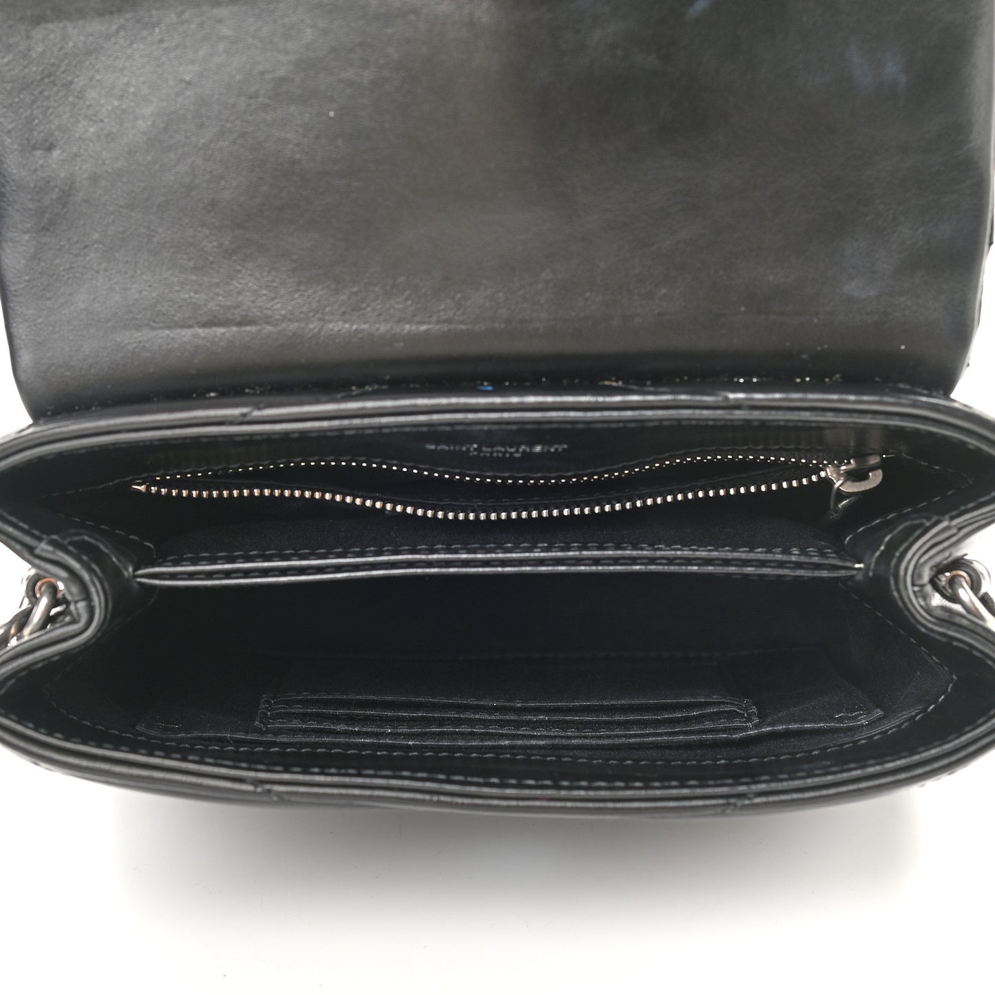Calfskin Y Quilted Monogram Toy Loulou Crossbody Bag Black