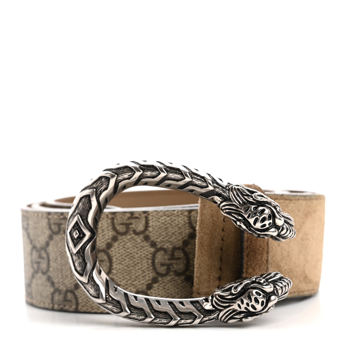 GG Supreme Monogram Suede Dionysus 40mm Belt 85 34 Beige Taupe