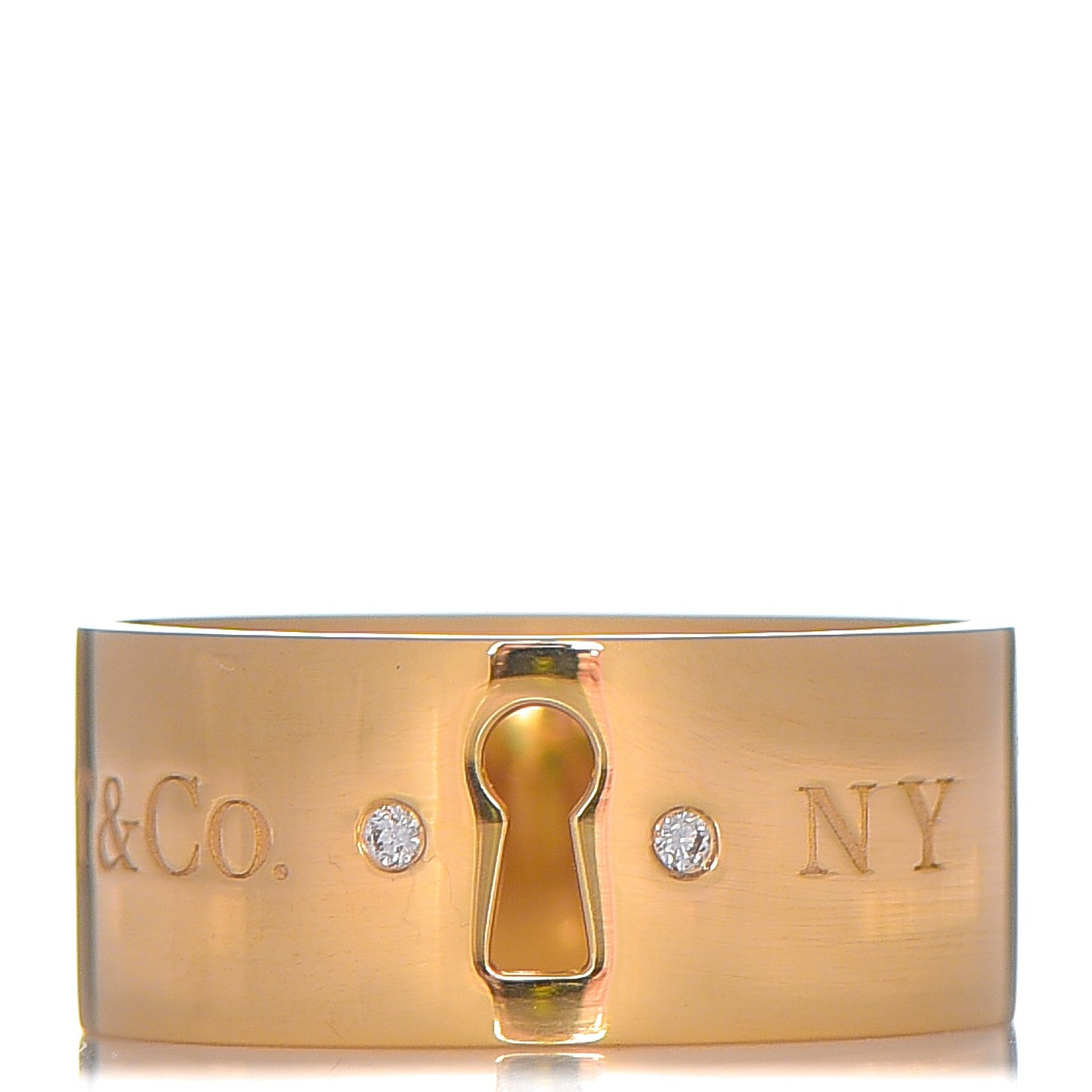 18K Yellow Gold Diamond Locks Ring 7.5