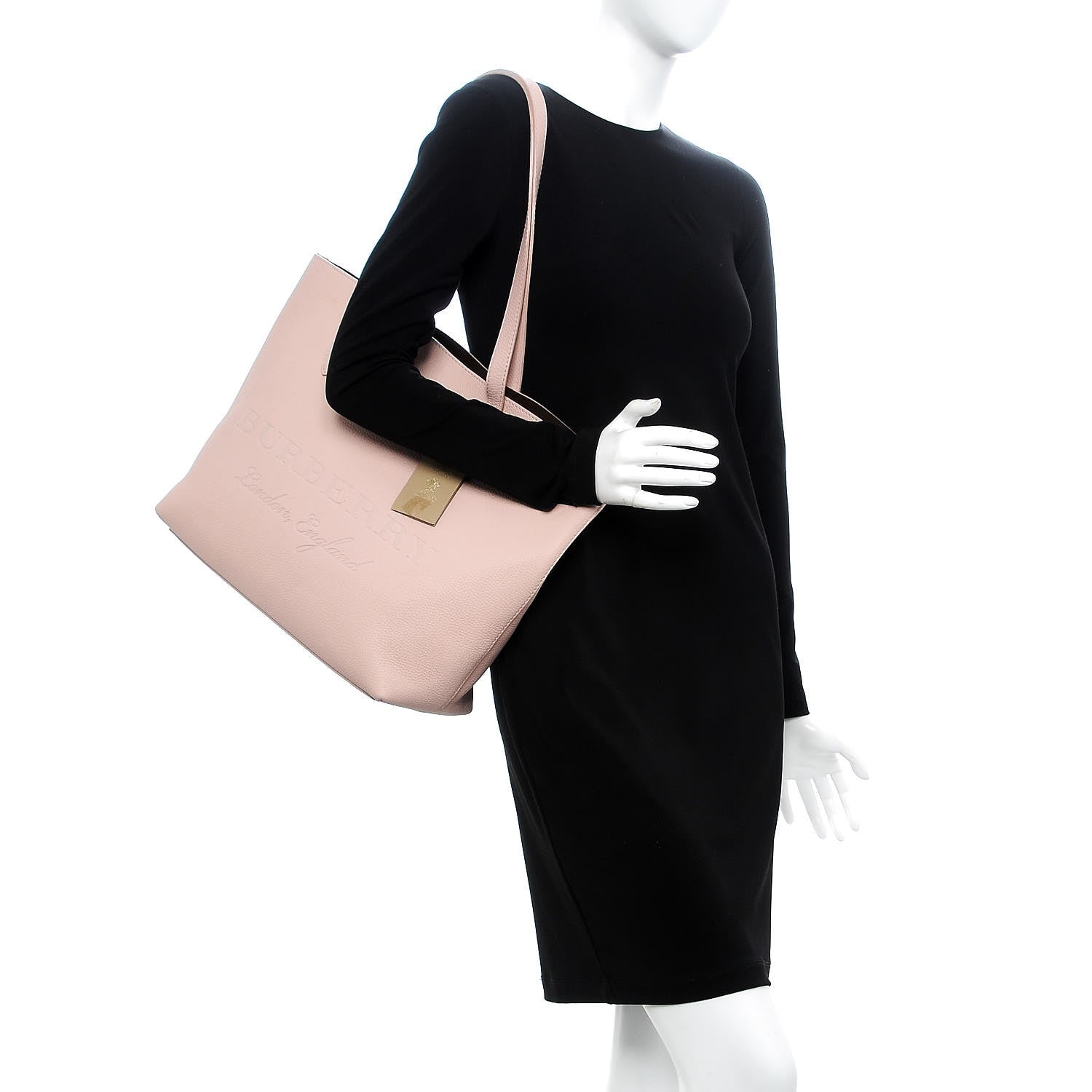 Burberry Grainy Calfskin Remington Tote Pale Ash Rose 2 of 7