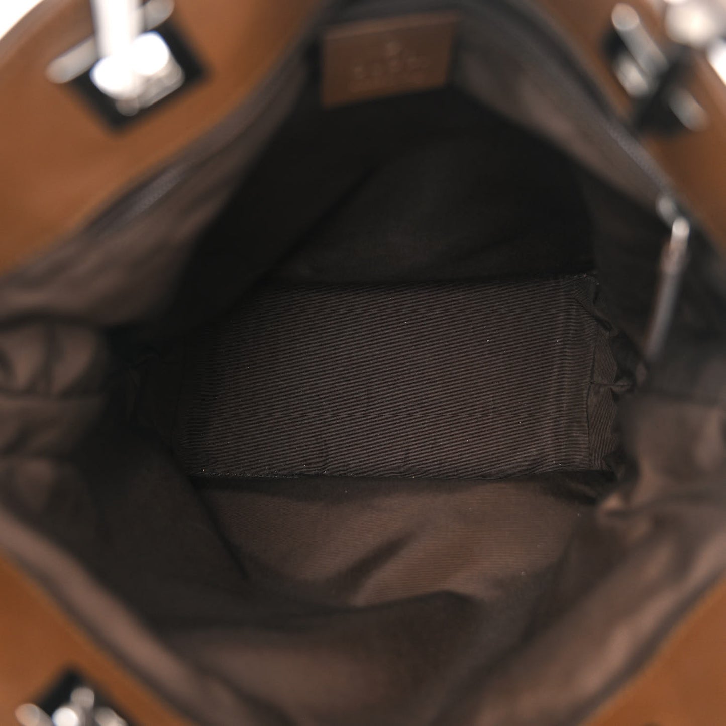 Monogram Small Bucket Tote Beige Dark Brown