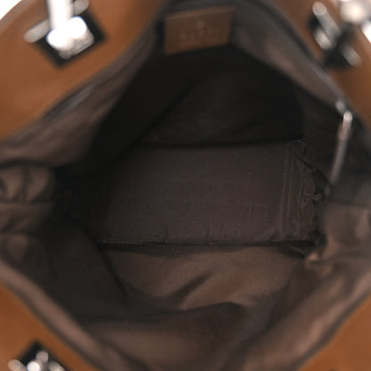 Gucci Monogram Small Bucket Tote Beige Dark Brown 5 of 14