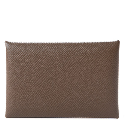 Hermes Epsom Calvi Card Case Etoupe 1 of 13