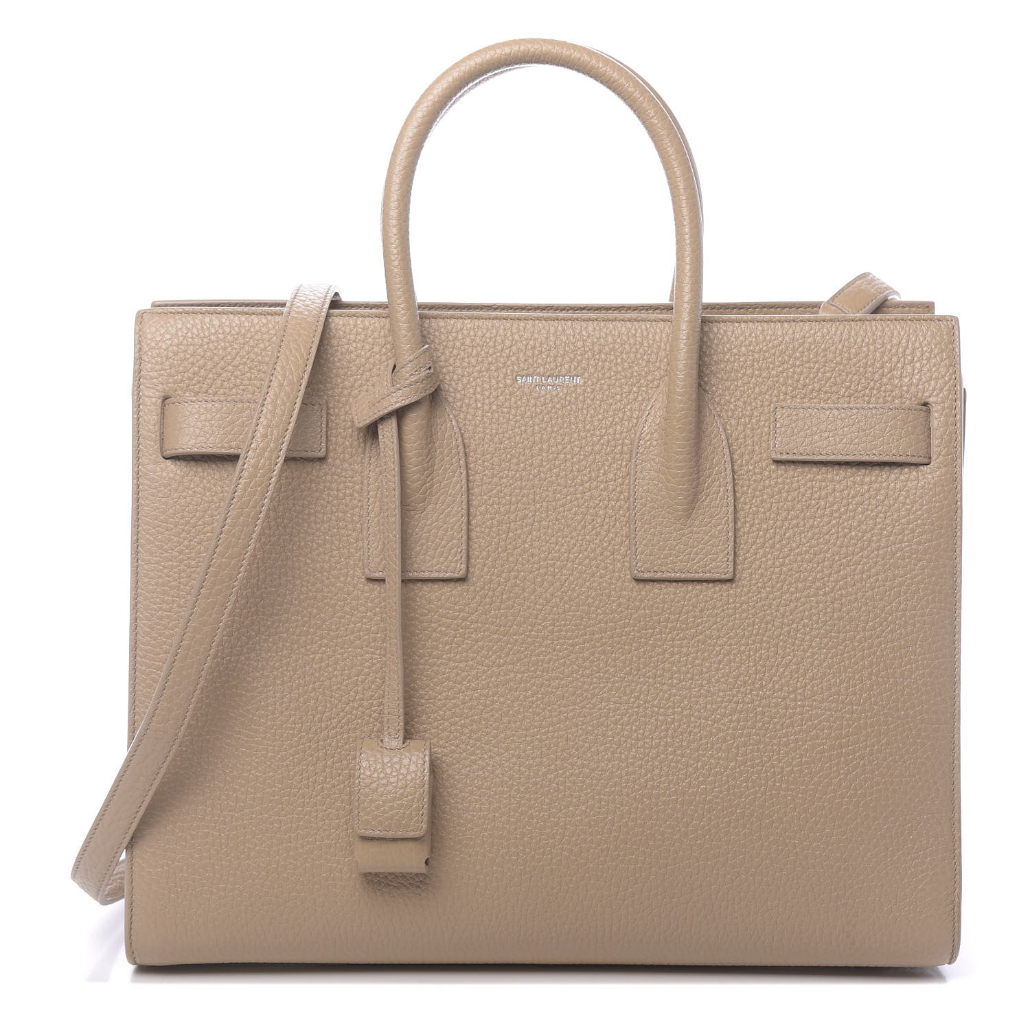 Saint Laurent Grained Calfskin Small Sac De Jour Dark Beige 1 of 11