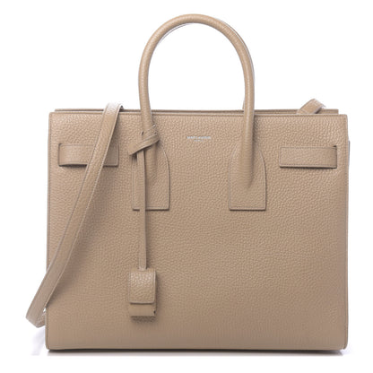 Saint Laurent Grained Calfskin Small Sac De Jour Dark Beige 1 of 11