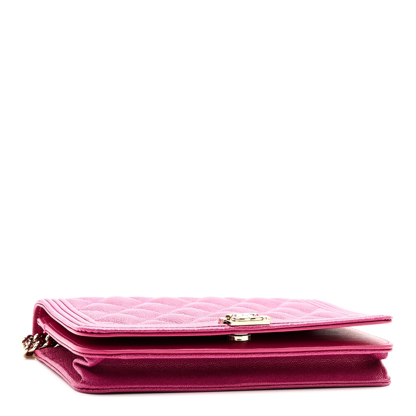 Caviar Quilted Boy Wallet On Chain WOC Fuchsia