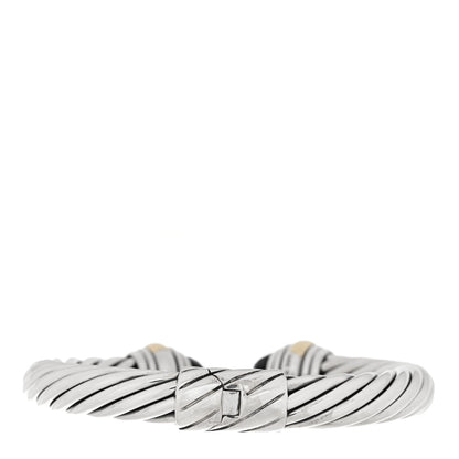 David Yurman Sterling Silver 14K Yellow Gold Black Onyx 10mm Cable Classics Hinged Bracelet 2 of 3