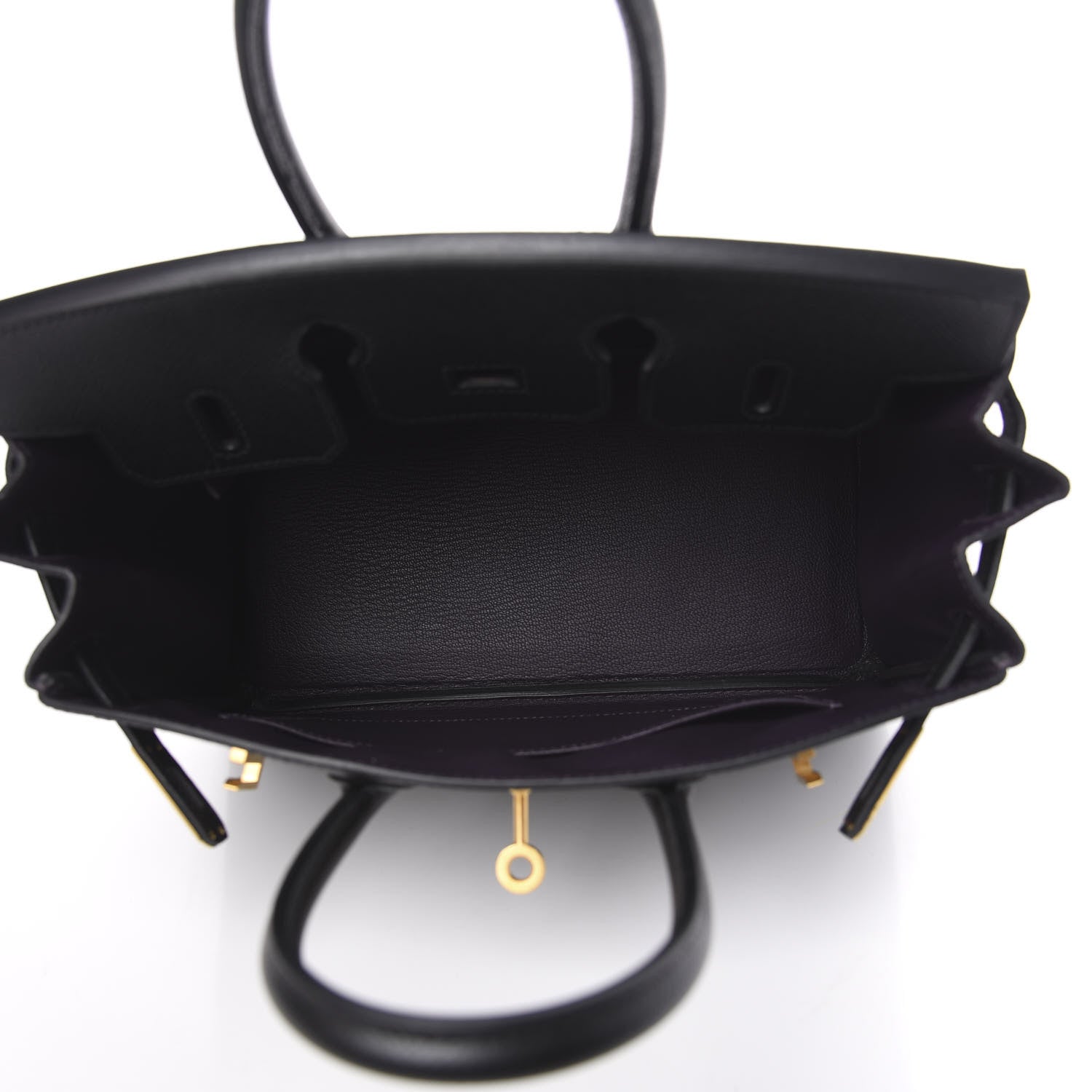 Hermes Epsom Horseshoe Birkin 25 Black Raisin 4 of 9