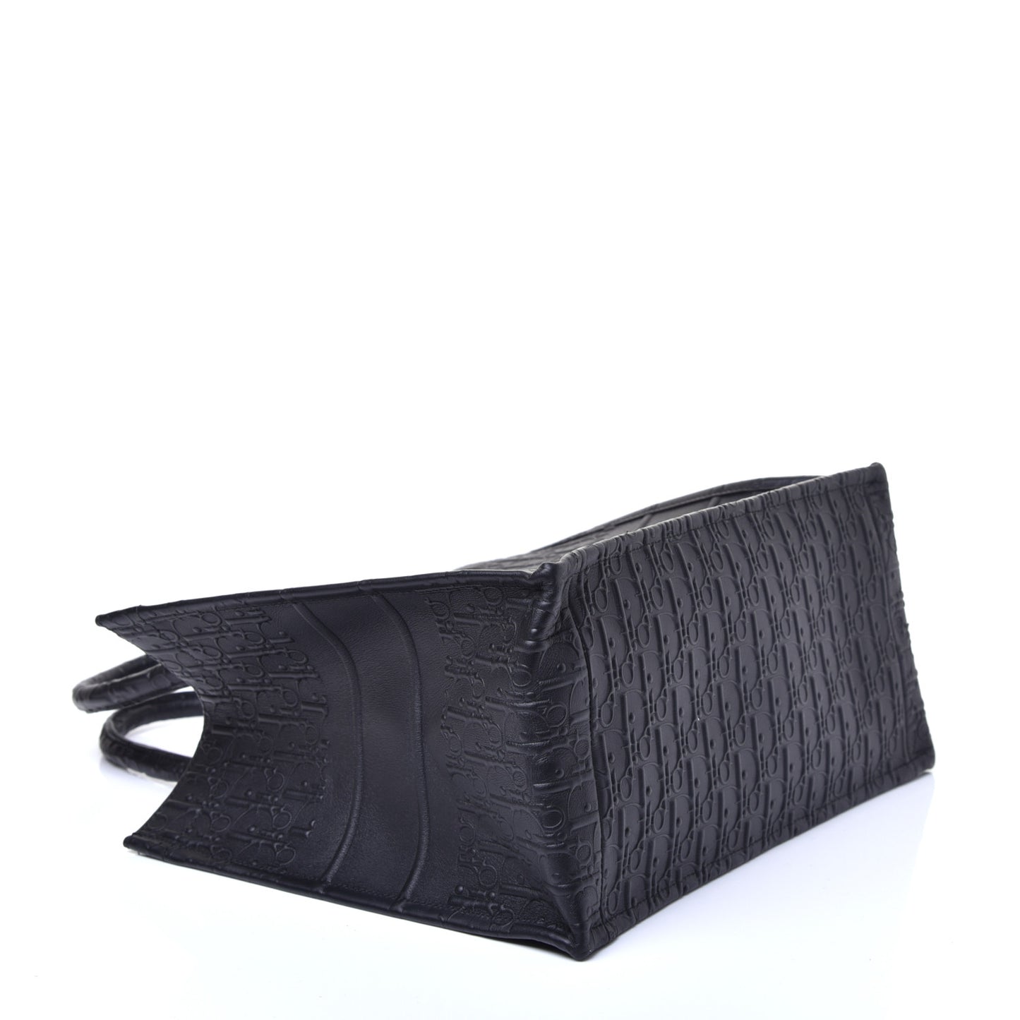Oblique Calfskin Embossed Medium Book Tote Black