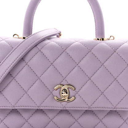 Chanel Caviar Quilted Mini Coco Handle Flap Light Purple 8 of 10