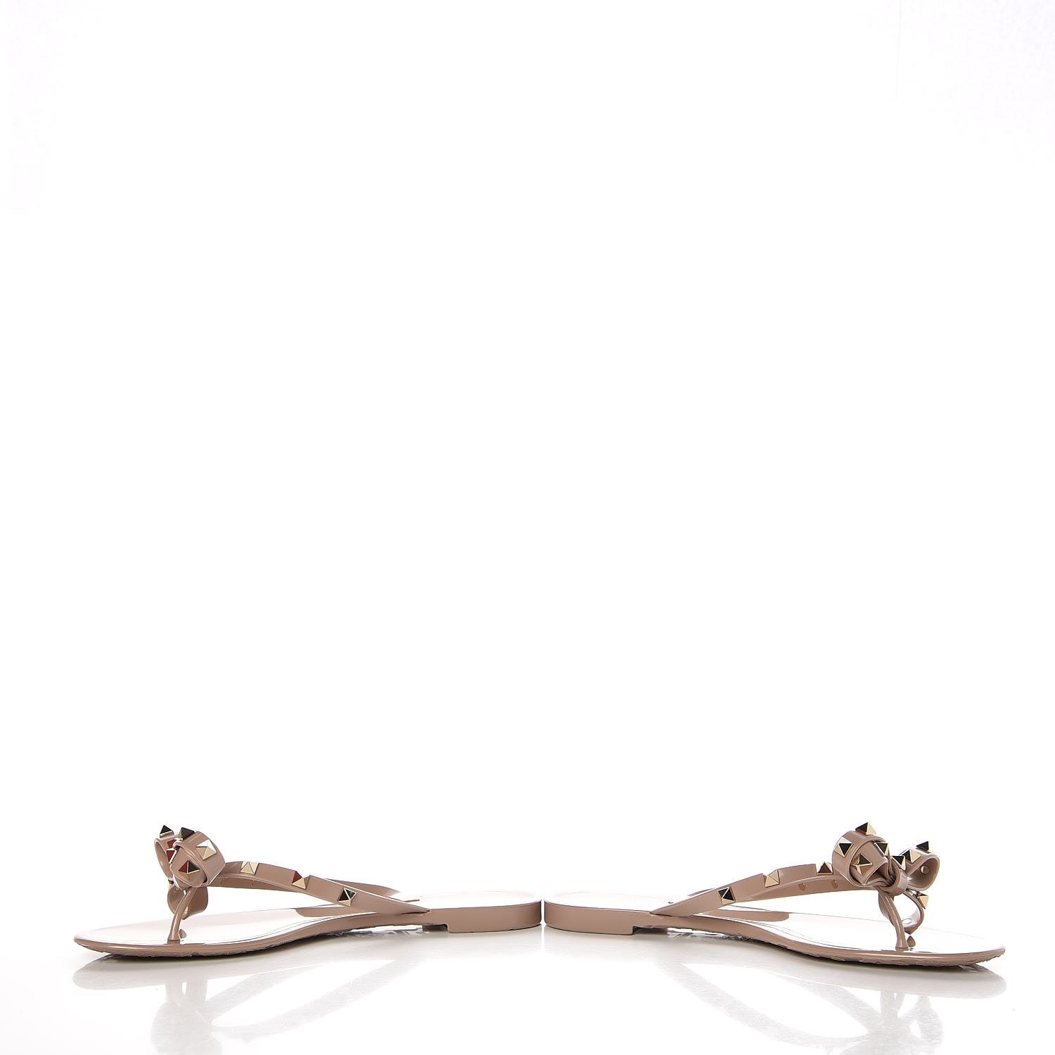Valentino Garavani PVC Jelly Rockstud Bow Thong Sandals 39 Poudre 6 of 9