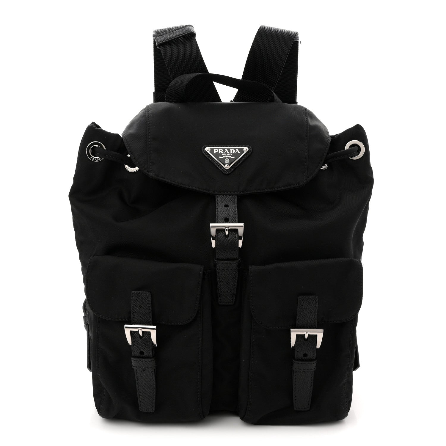 Prada Tessuto Nylon Saffiano Small Backpack Black 1 of 10
