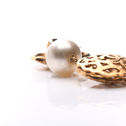 Chanel Pearl CC Clip On Drop Earrings Gold 6 of 6