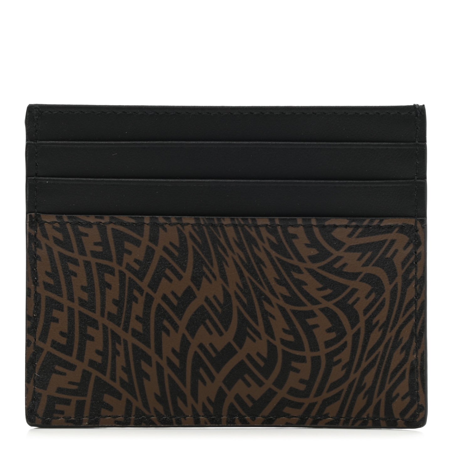 X SARAH COLEMAN Vitello Grace Light Micro FF Vertigo Embossed Card Holder Maya Black